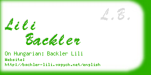 lili backler business card